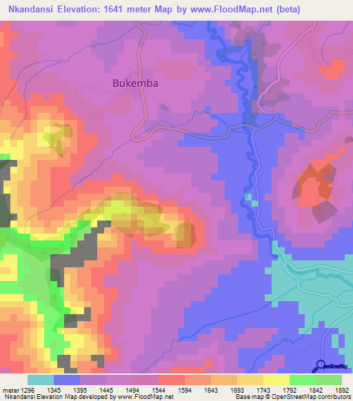 Nkandansi,Burundi Elevation Map