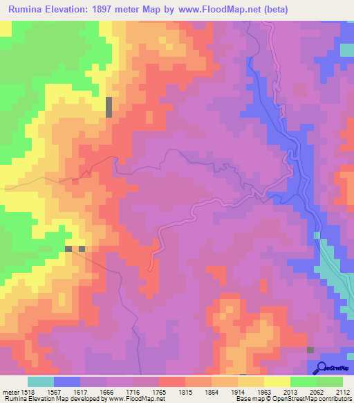 Rumina,Burundi Elevation Map