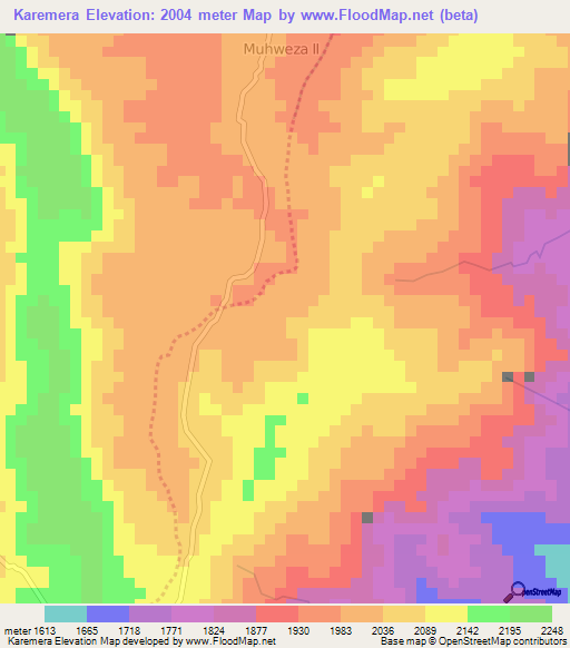Karemera,Burundi Elevation Map