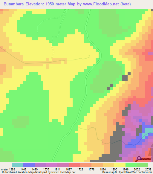 Butambara,Burundi Elevation Map