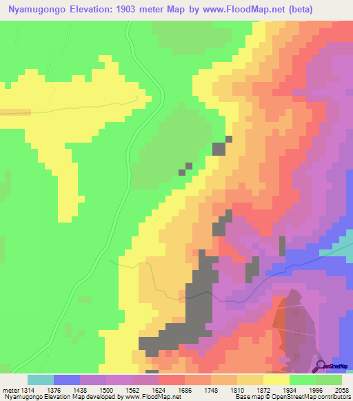 Nyamugongo,Burundi Elevation Map