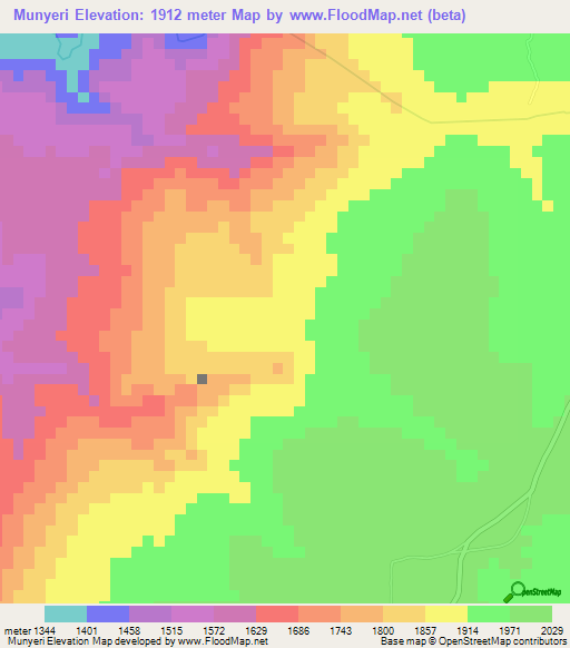 Munyeri,Burundi Elevation Map