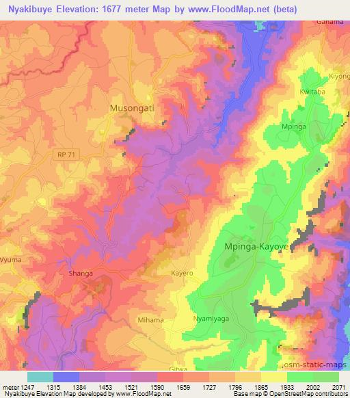 Nyakibuye,Burundi Elevation Map
