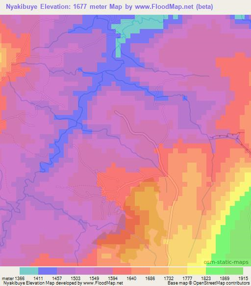 Nyakibuye,Burundi Elevation Map