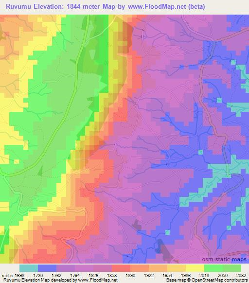 Ruvumu,Burundi Elevation Map