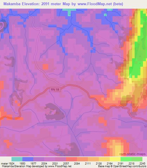 Makamba,Burundi Elevation Map