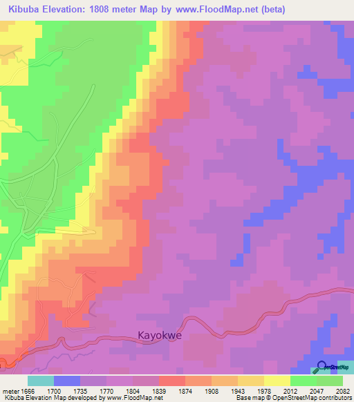 Kibuba,Burundi Elevation Map