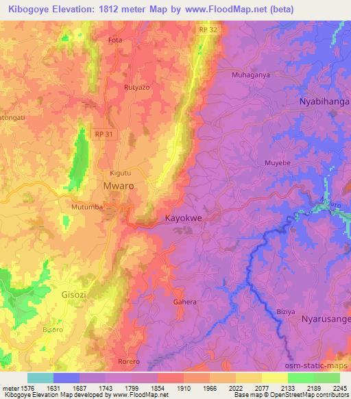 Kibogoye,Burundi Elevation Map