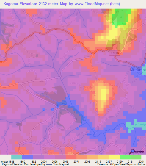 Kagoma,Burundi Elevation Map