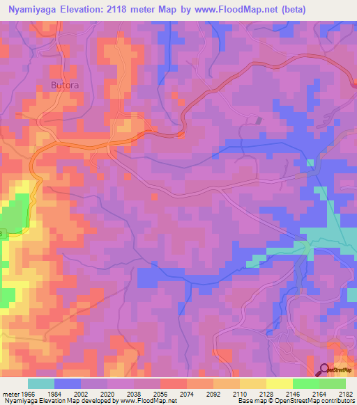 Nyamiyaga,Burundi Elevation Map