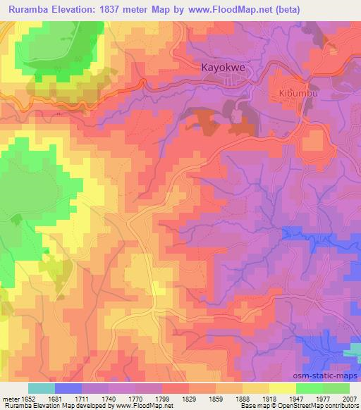 Ruramba,Burundi Elevation Map