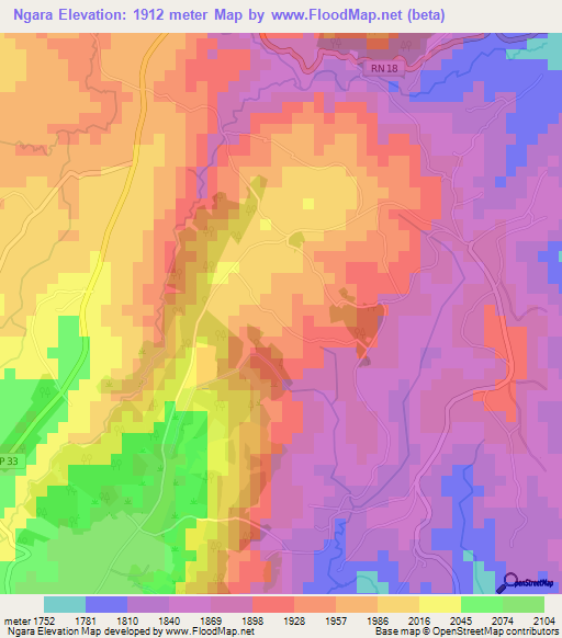 Ngara,Burundi Elevation Map