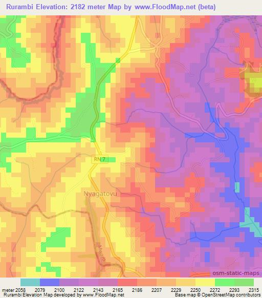 Rurambi,Burundi Elevation Map