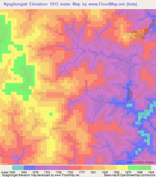 Nyagitongati,Burundi Elevation Map