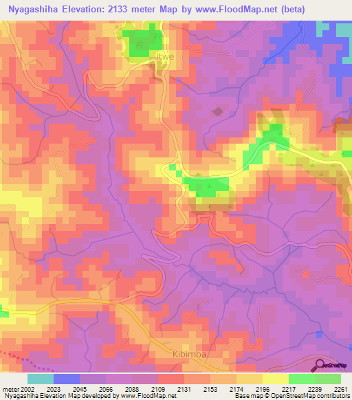 Nyagashiha,Burundi Elevation Map