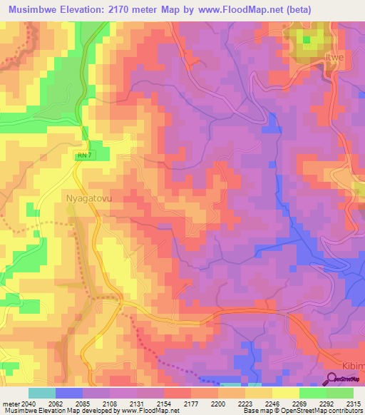 Musimbwe,Burundi Elevation Map