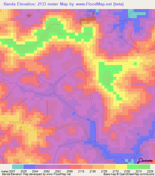 Banda,Burundi Elevation Map