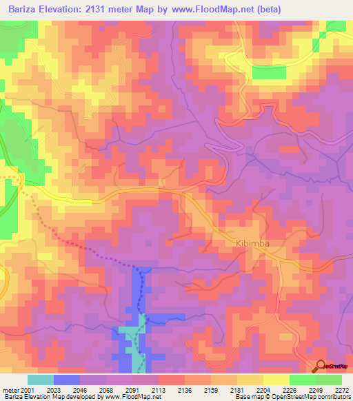 Bariza,Burundi Elevation Map