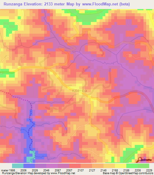 Runzanga,Burundi Elevation Map