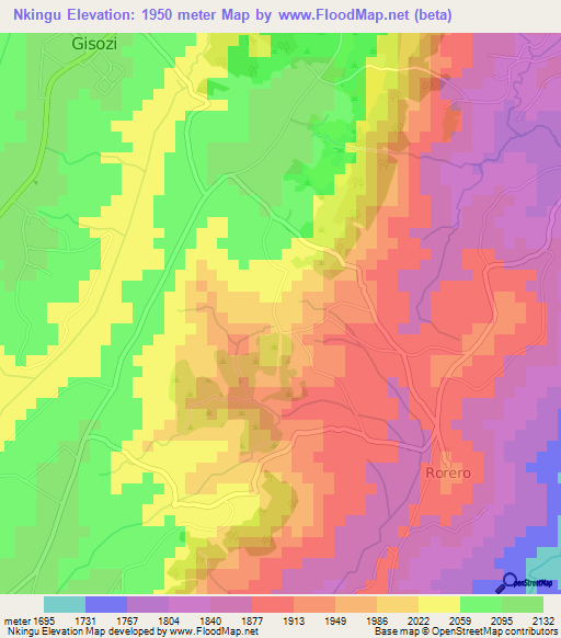 Nkingu,Burundi Elevation Map