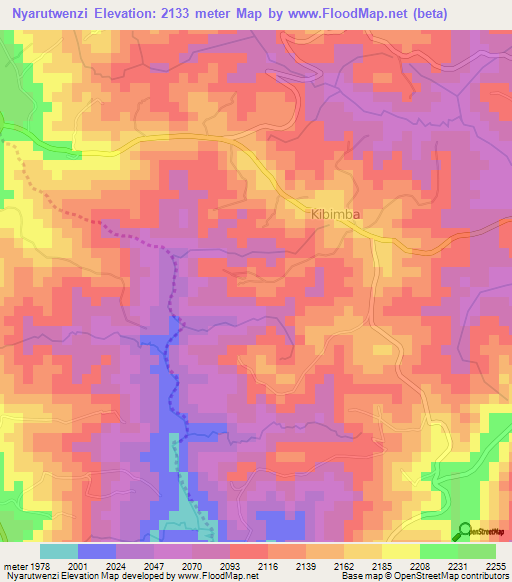 Nyarutwenzi,Burundi Elevation Map