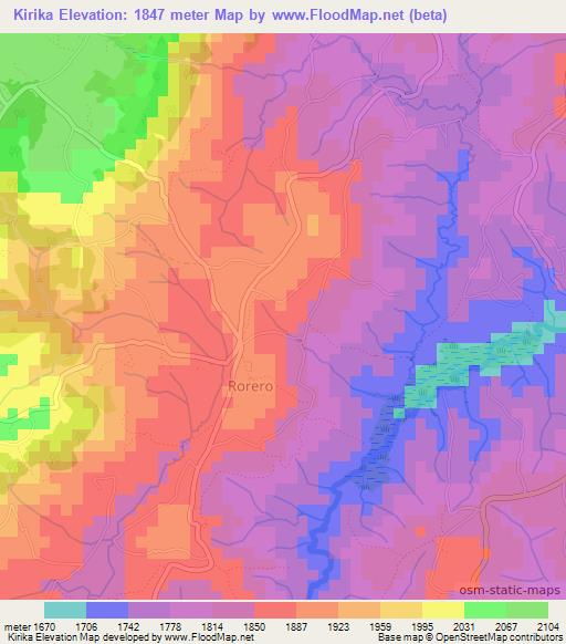 Kirika,Burundi Elevation Map