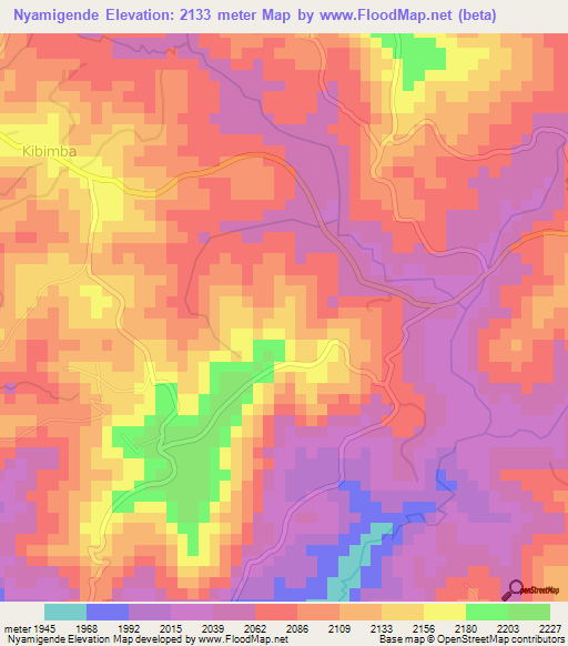 Nyamigende,Burundi Elevation Map