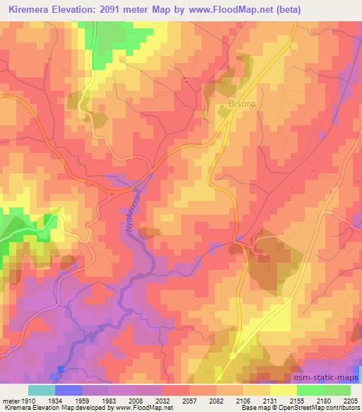 Kiremera,Burundi Elevation Map