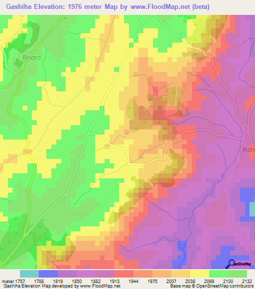 Gashiha,Burundi Elevation Map