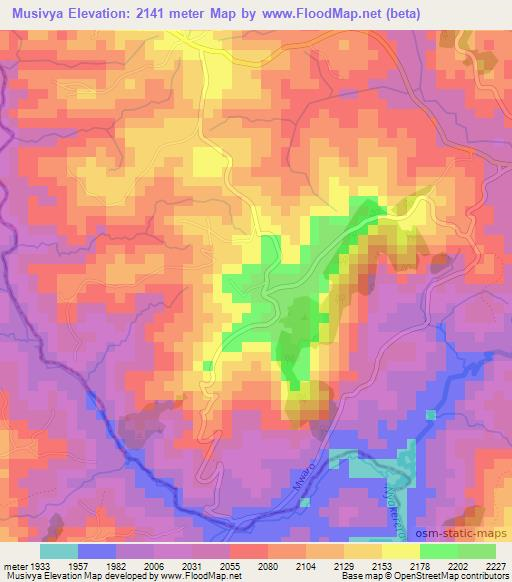 Musivya,Burundi Elevation Map