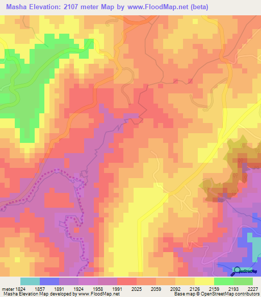 Masha,Burundi Elevation Map