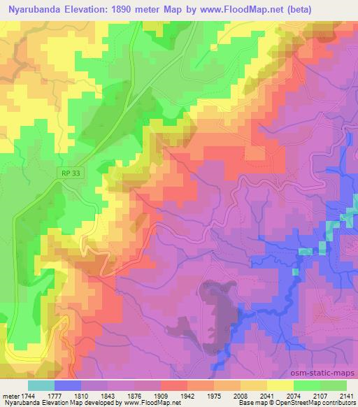 Nyarubanda,Burundi Elevation Map
