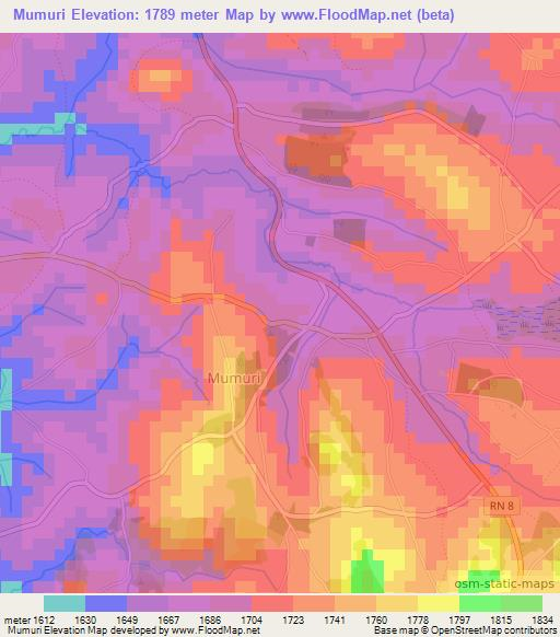 Mumuri,Burundi Elevation Map