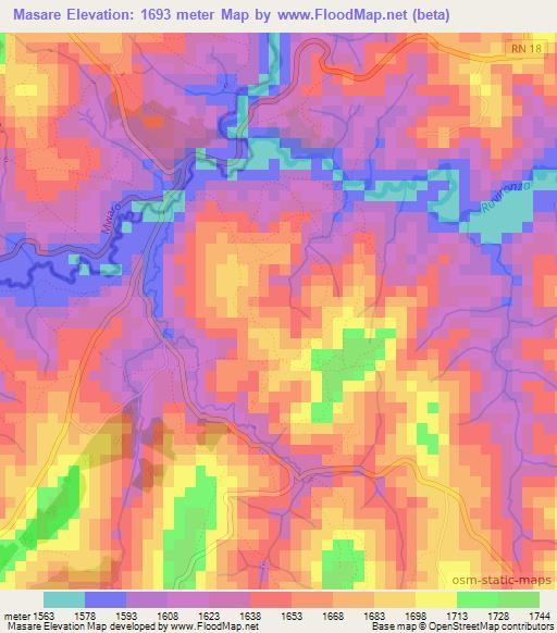 Masare,Burundi Elevation Map