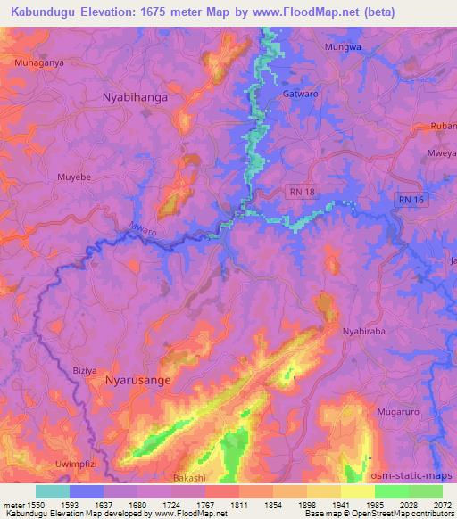 Kabundugu,Burundi Elevation Map