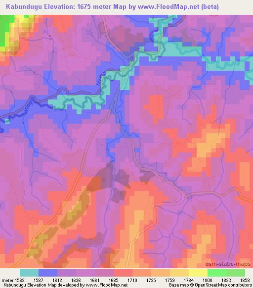 Kabundugu,Burundi Elevation Map