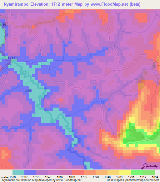 Nyamirambo,Burundi Elevation Map