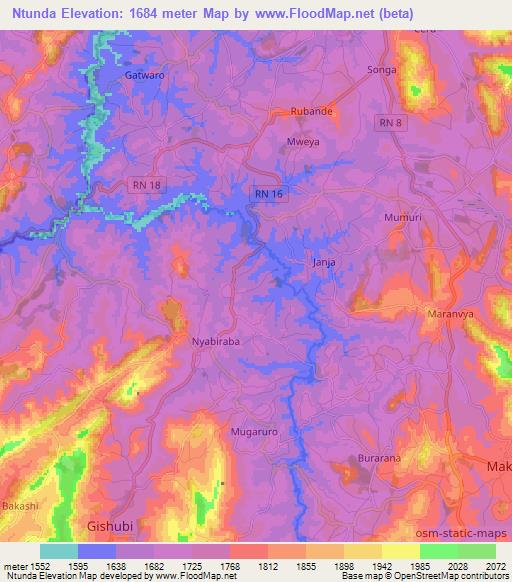 Ntunda,Burundi Elevation Map
