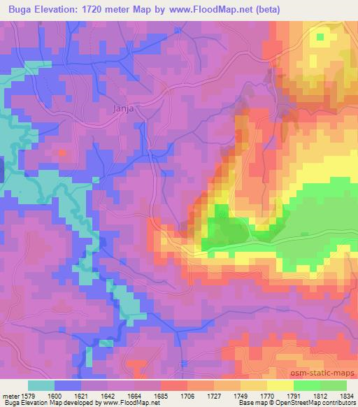 Buga,Burundi Elevation Map