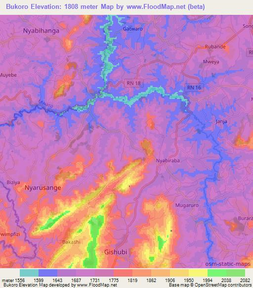 Bukoro,Burundi Elevation Map