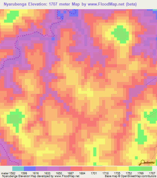 Nyarubenga,Burundi Elevation Map