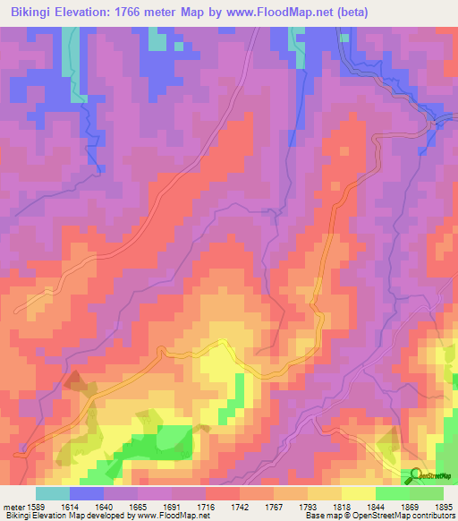 Bikingi,Burundi Elevation Map