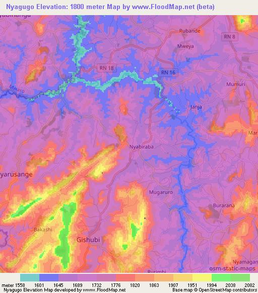 Nyagugo,Burundi Elevation Map