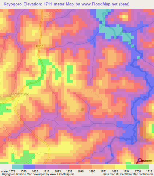 Kayogoro,Burundi Elevation Map