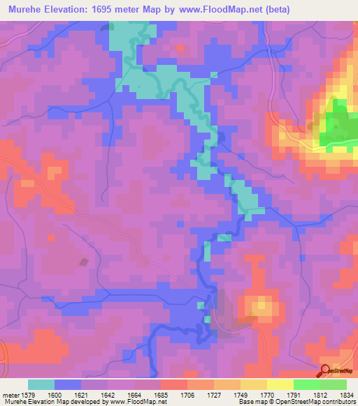 Murehe,Burundi Elevation Map