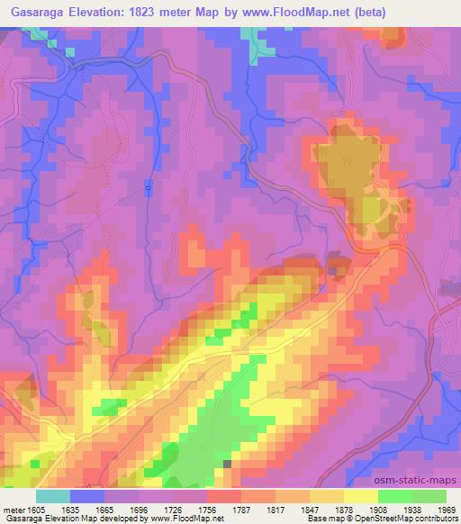 Gasaraga,Burundi Elevation Map