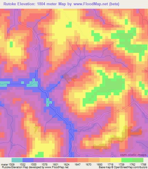 Rutoke,Burundi Elevation Map