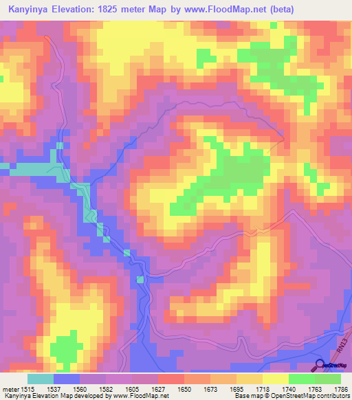 Kanyinya,Burundi Elevation Map