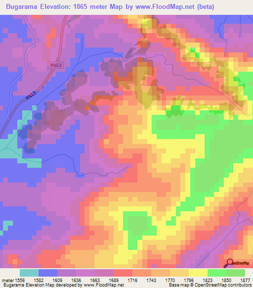 Bugarama,Burundi Elevation Map