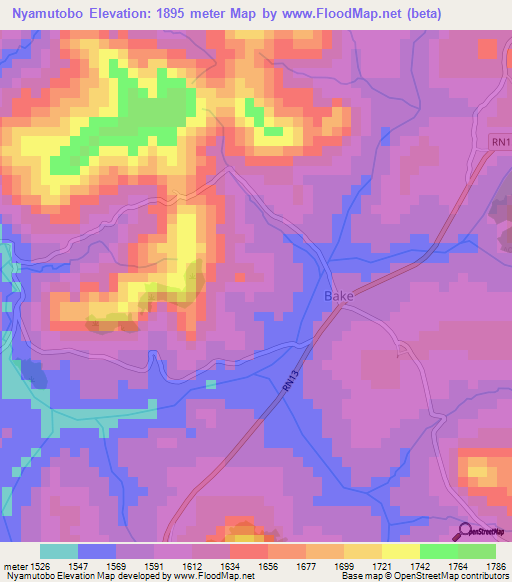 Nyamutobo,Burundi Elevation Map